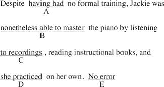 Sat Error. Question Example SAT Identifying Sentence Errors Practice Question 300: Answer and ...